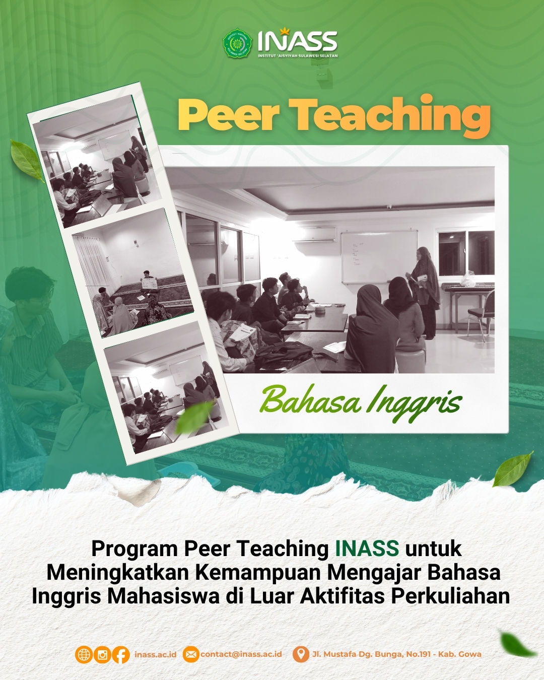 Kegiatan Peer Teaching INASS Perkuat Kemampuan Akademik dan Spiritual Mahasiswa