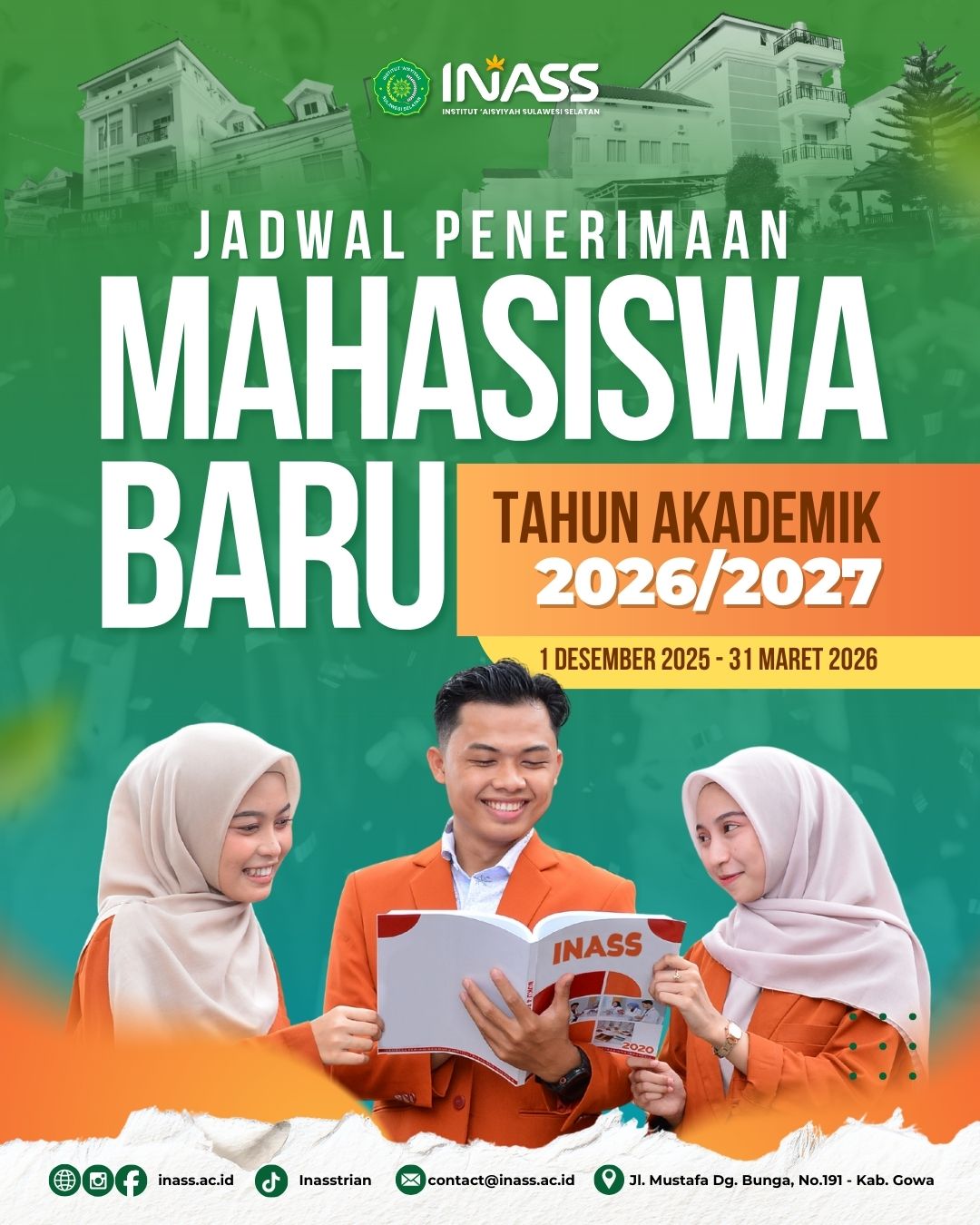 Jadwal Penerimaan Mahasiswa Baru INASS 2026/2027