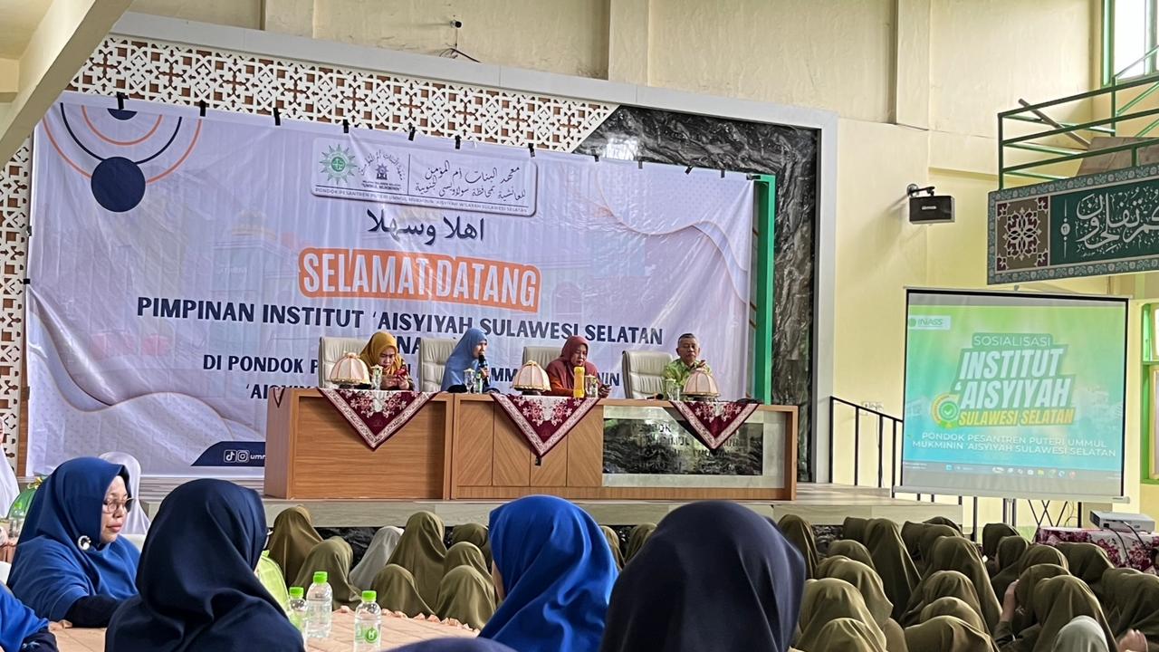 Sosialisasi Institut ‘Aisyiyah Sulawesi Selatan di Pondok Pesantren Putri Ummul Mukminin ‘Aisyiyah Sulawesi Selatan.