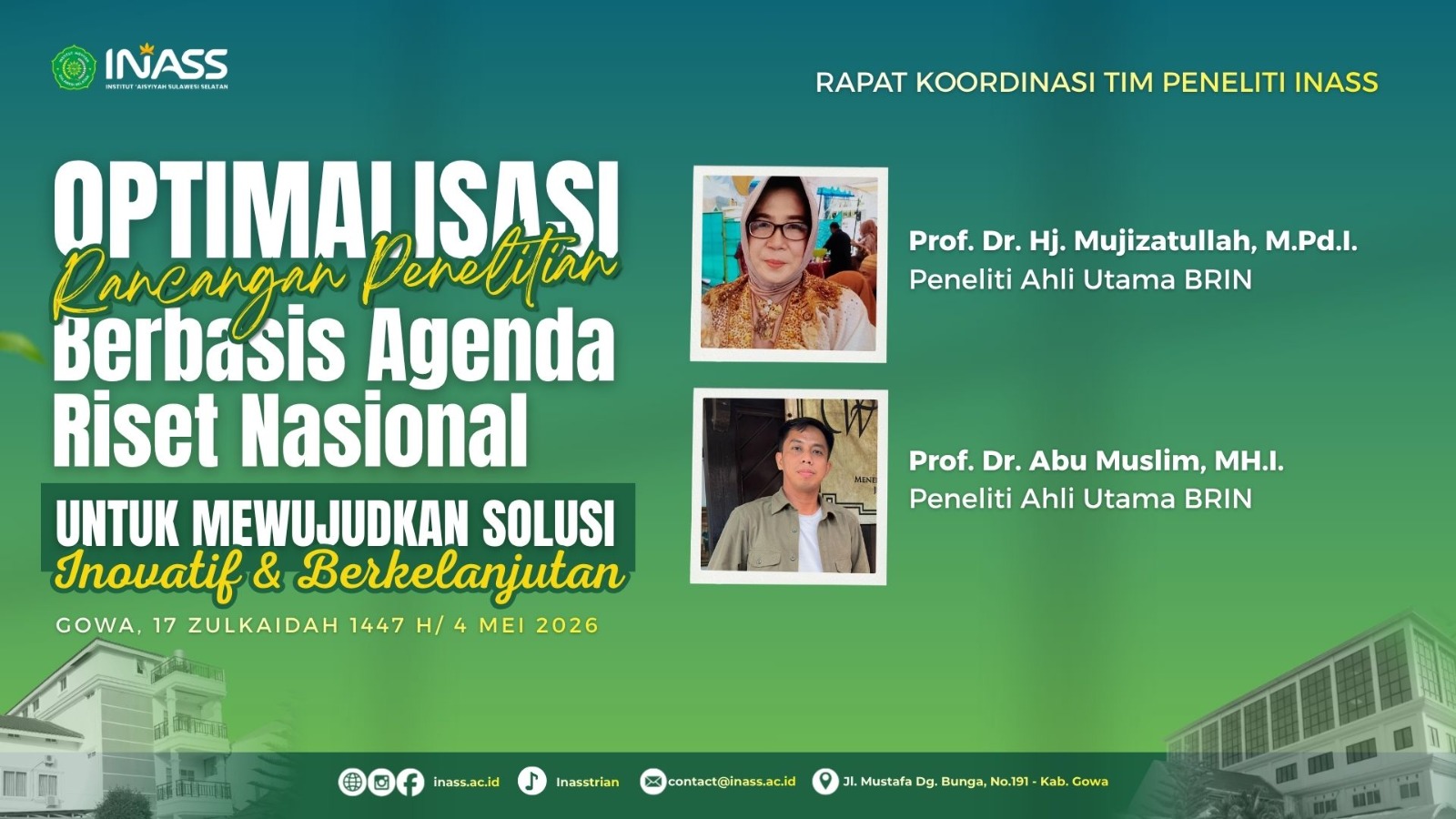 INASS Gandeng BRIN, Perkuat Proposal Penelitian Dosen.
