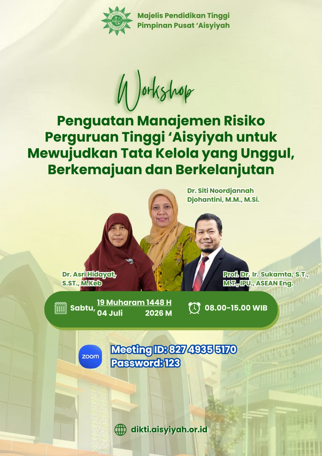 Workshop Penguatan Manajemen Risiko Perguruan Tinggi ‘Aisyiyah Dorong Tata Kelola Unggul dan Berkelanjutan.