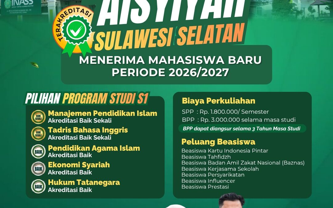 INASS Buka Pendaftaran Mahasiswa Baru hingga 30 September 2026.